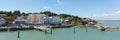 Cowes harbouride Isle of Wight with blue sky panorama Royalty Free Stock Photo