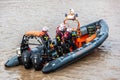 Cowes Lifeboat in action in Hull in a sunny day, Kingston upon Hull, UK Royalty Free Stock Photo