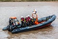 Cowes Lifeboat in action in Hull in a sunny day, Kingston upon Hull, UK Royalty Free Stock Photo