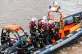 Cowes Lifeboat in action in Hull in a sunny day, Kingston upon Hull, UK Royalty Free Stock Photo