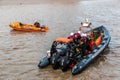 Cowes Lifeboat in action in Hull in a sunny day, Kingston upon Hull, UK Royalty Free Stock Photo