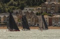 Cowes Week Regatta. Racing yachts close to town. UK