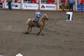 Cowgirl barrel racing Royalty Free Stock Photo