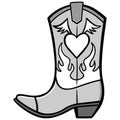 Cowgirl Boot Illustration Royalty Free Stock Photo