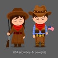 Cowgirl and cowboy. Western.