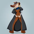 Cowgirl. Funny cartoon character. Royalty Free Stock Photo