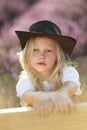 Cowgirl on lavender Royalty Free Stock Photo