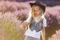 Cowgirl on lavender Royalty Free Stock Photo