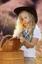 Cowgirl on lavender Royalty Free Stock Photo