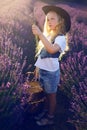 Cowgirl on lavender Royalty Free Stock Photo