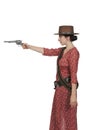 Cowgirl with relvolver Royalty Free Stock Photo