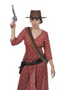 Cowgirl with relvolver Royalty Free Stock Photo