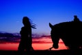 Cowgirl Sunset Royalty Free Stock Photo