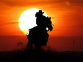 Cowgirl sunset Royalty Free Stock Photo