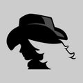 Cowgirl symbol on gray backdrop Royalty Free Stock Photo