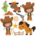 Cowgirl vector illustration Royalty Free Stock Photo