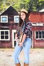 Cowgirl in the Wild West Royalty Free Stock Photo