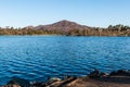 Cowles Mountain and Lake Murray in San Diego Royalty Free Stock Photo