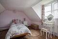 Cottage attic style bedroom Royalty Free Stock Photo