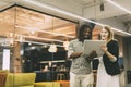 Coworkers talking in a modern office Royalty Free Stock Photo