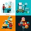 Coworking Concept Icons Set