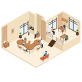 Coworking Isometric Center Concept