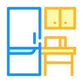 Coworking litchen furniture color icon vector illustration