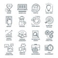 Coworking Monochrome Linear Icons