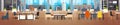 Coworking Office Interior Modern Coworking Center Creative Workplace Environment Horizontal Banner