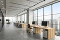 Coworking office space with panoramic windows Royalty Free Stock Photo