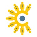 Coworking people logo, flat style