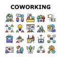 Coworking Service Collection Icons Set Vector Royalty Free Stock Photo
