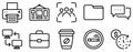 Coworking Space Icon Set Collaborative Line Style Collection for Shared Workspaces Royalty Free Stock Photo