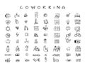 Coworking space, icons set for your design Royalty Free Stock Photo