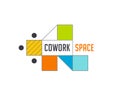 Coworking Space, networking zone logo and icon. Vector design