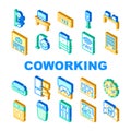 Coworking Work Office Collection Icons Set Vector Royalty Free Stock Photo
