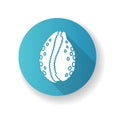 Cowrie shell blue flat design long shadow glyph icon Royalty Free Stock Photo