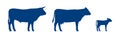 Low poly bull, cow and calf Royalty Free Stock Photo