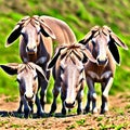 Cows or donkeys trot AI images