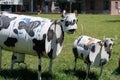 Cows handmade craft made of metal barrels in Erqi factory science and technology innovation