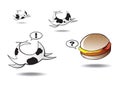Cows Running Away From Lonely Hamburger Royalty Free Stock Photo