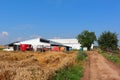 Cowshed with tractors