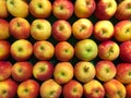 Cox apples arranged in stack in supermarket for sale Royalty Free Stock Photo