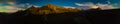 Coxcomb Redcliff Fortress Precipice and Dunsinane peaks at Sunset San Juan Mountains panorama at sunset Royalty Free Stock Photo