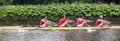 Coxed four on a canal Royalty Free Stock Photo