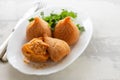 Coxinha de frango, typical brazilian chicken croquette Royalty Free Stock Photo