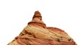 Rock formation at Coyote Buttes isolated on white background. It is a section of the Paria Canyon-Vermilion Cliffs Wilderness Uta