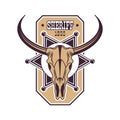 Coyote Cowboy Emblem Composition