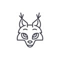 Coyote head vector line icon, sign, illustration on background, editable strokes