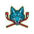 Coyote Ice Hockey Sports Mascot Royalty Free Stock Photo